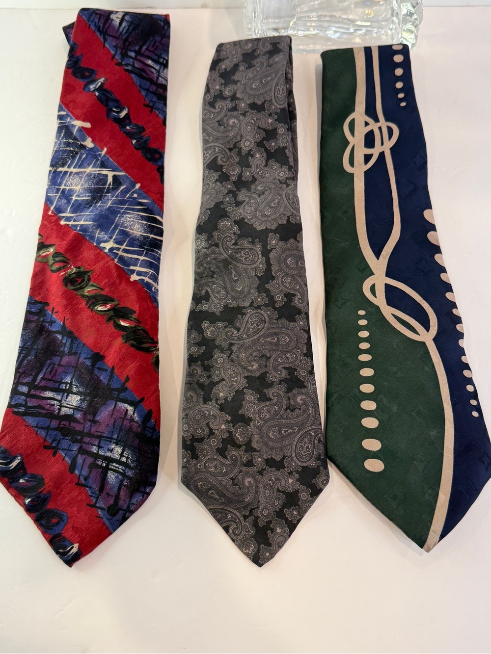Designer Silk Tie Lot of 3 – Oscar de la Renta & Wembley Luxury Collection